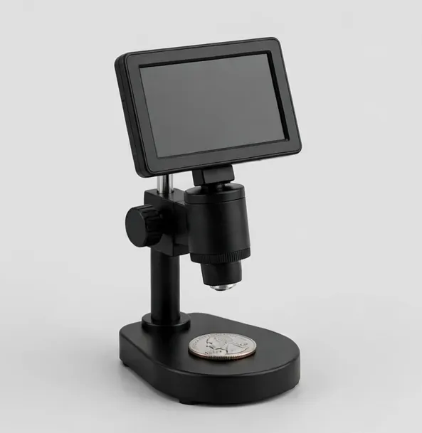 MicroHub CoinView 7" Coin Microscope — Whole-coin view on screen, with HDMI for closer die and mint-mark study