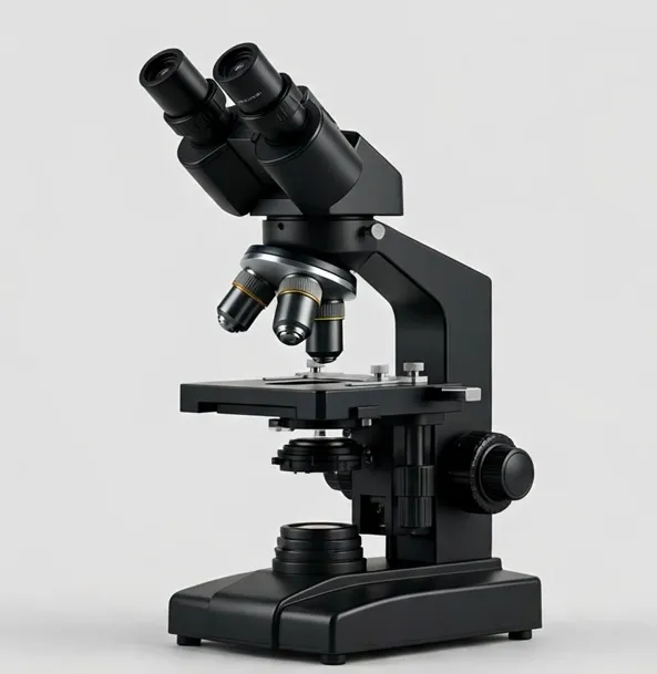 MicroHub LabBino 40x–2000x Binocular Compound Microscope — Binocular comfort for longer lab sessions, with a double-layer mechanical stage