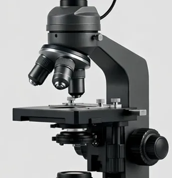 Detail view of the MicroHub LabTrino 40x–1000x Trinocular Microscope with 5MP Camera
