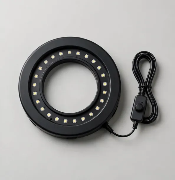 MicroHub RingLight 144 LED Microscope Ring Light — Shadow-free illumination for any microscope — 144 LEDs with a dimmer