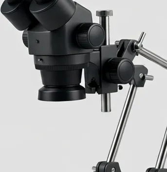 Detail view of the MicroHub ZoomStereo 7x–45x Stereo Microscope on Boom Stand